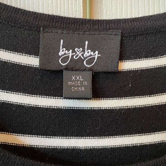 BLACK AND WHITE KNIT SKATER DRESS SIZE XXL BY & BY - Picture 4 of 7